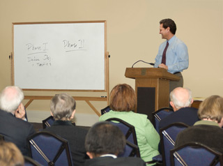 man giving a presentation to group